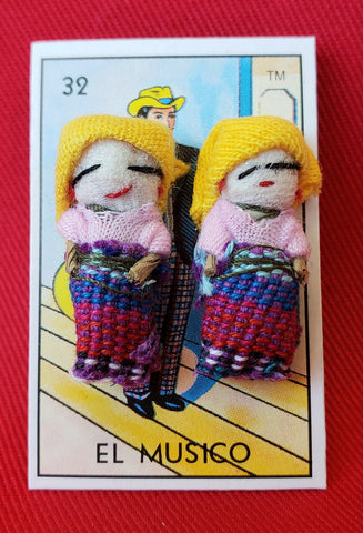 GUATEMALAN WORRY DOLL QUITAPENAS POST EARRINGS