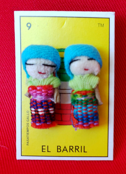 GUATEMALAN WORRY DOLL QUITAPENAS POST EARRINGS