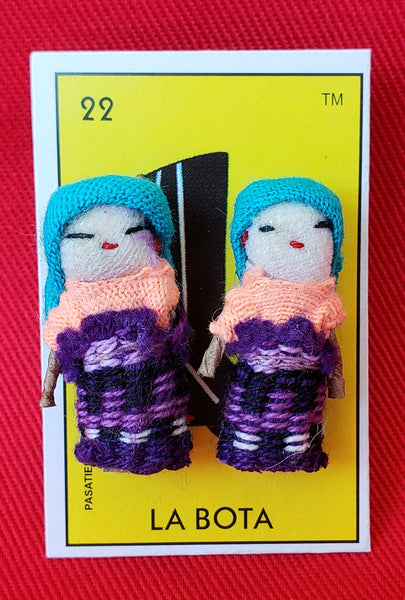 GUATEMALAN WORRY DOLL QUITAPENAS POST EARRINGS