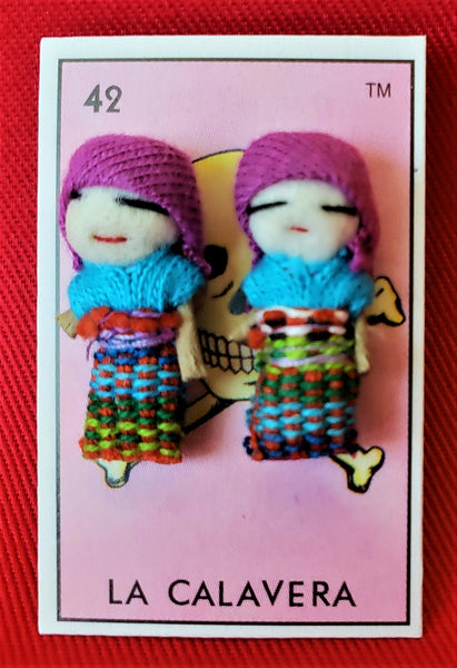 GUATEMALAN WORRY DOLL QUITAPENAS POST EARRINGS