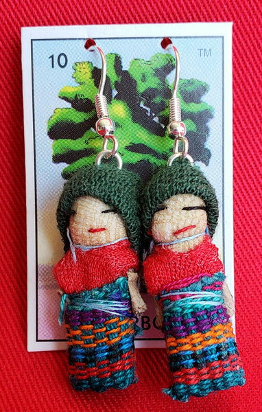 GUATEMALAN WORRY DOLL DANGLE QUITAPENAS EARRINGS