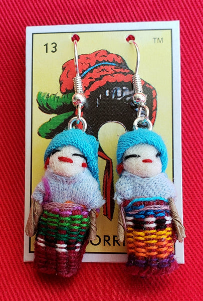 GUATEMALAN WORRY DOLL DANGLE QUITAPENAS EARRINGS