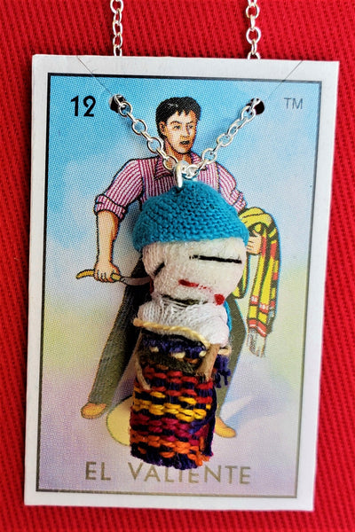 GUATEMALAN WORRY DOLL 18" QUITAPENAS NECKLACE