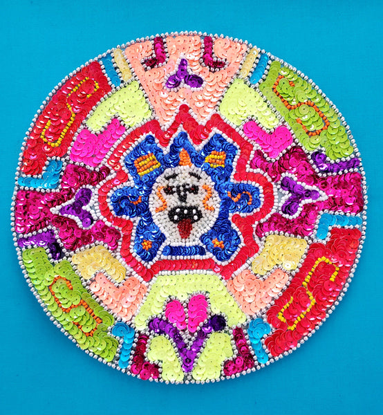 MEXICAN AZTEC CALENDAR DESIGN APPLIQUE PATCH