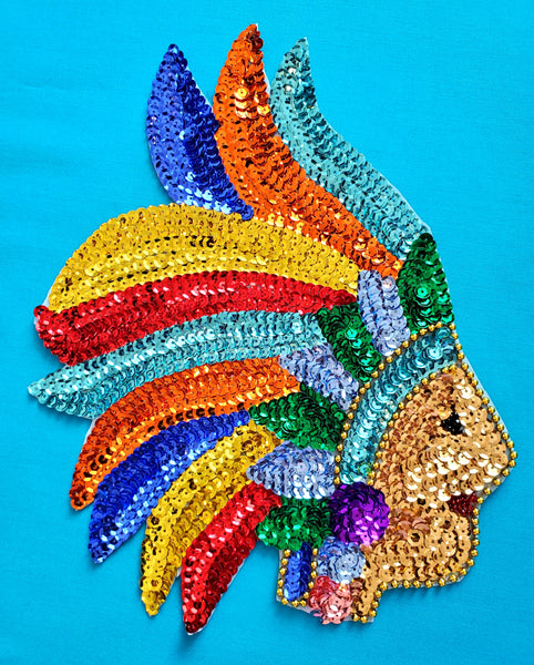 MEXICAN AZTEC INDIGENOUS NATIVE DESIGN SEQUIN APPLIQUE PATCH