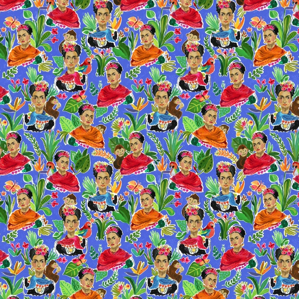 DEAR STELLA FABRIC-VIVA MEXICO DAW #1508-MULTI-FRIDA KAHLO-BY THE YARD-100% COTTON