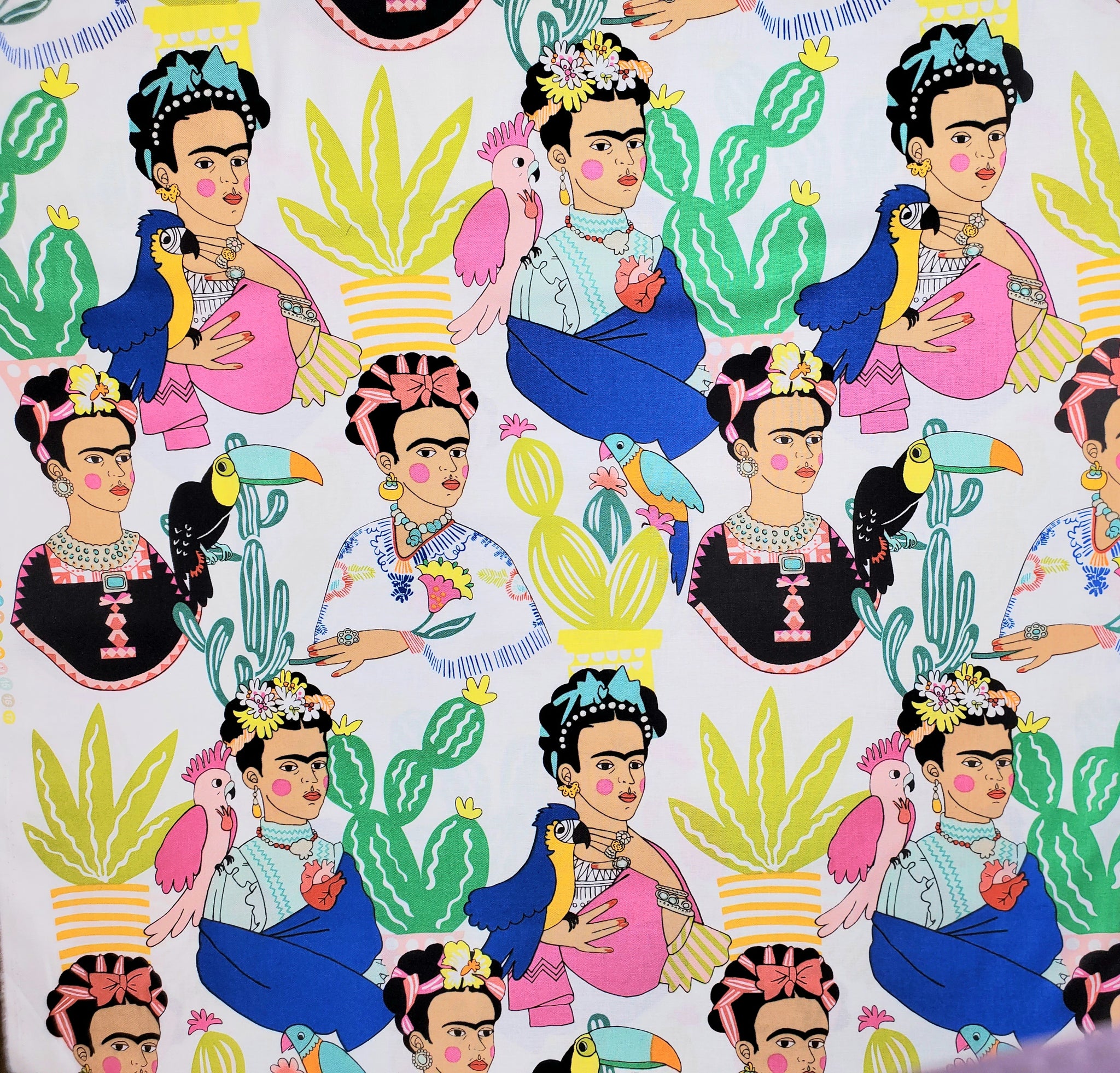 Alexander Henry - Frida Con Las Plumas - #8857 - Natural - 100% Cotton Fabric