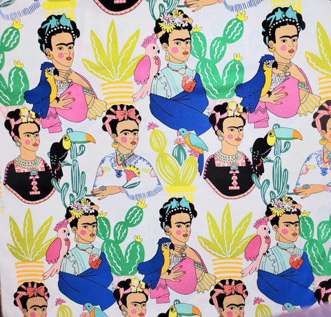 Alexander Henry - Frida Con Las Plumas - #8857 - Natural - 100% Cotton Fabric
